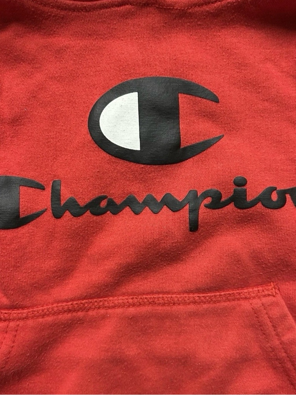 Youth Champion Red Sweatshirt Hoodie Logo Size 6 - Picture 2 of 3